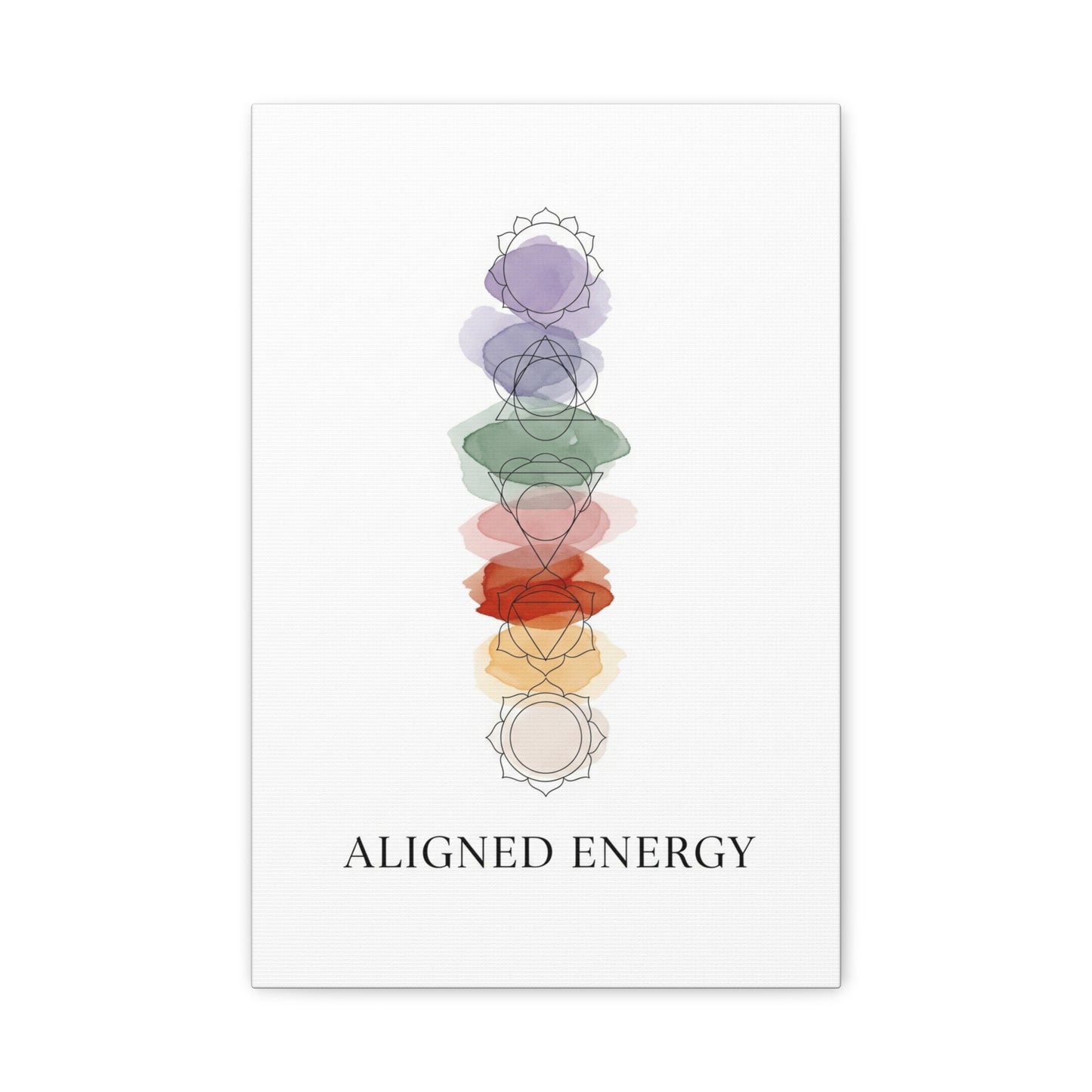 Aligned Energy Chakra Wall Art – Colorful Spiritual Canvas Print for Meditation, Yoga, and Mindfulness Spaces