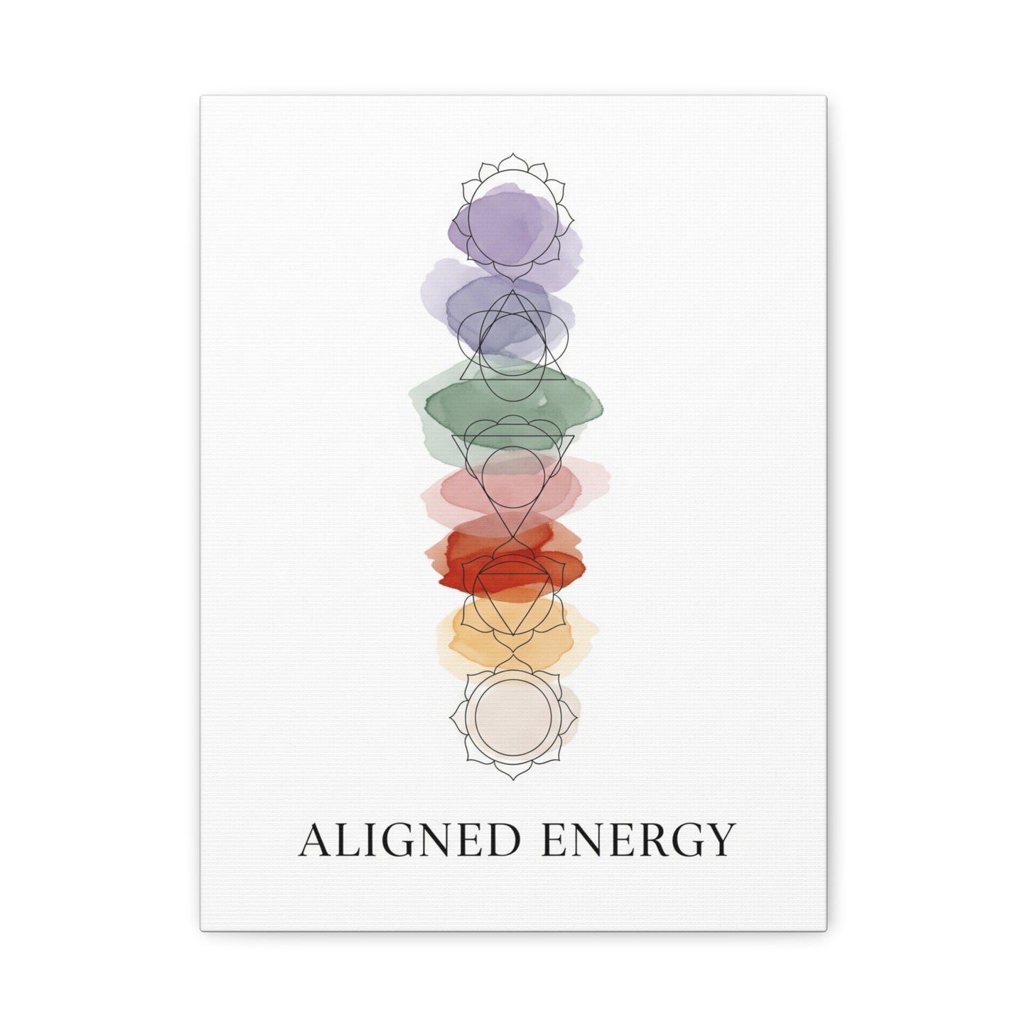 Aligned Energy Chakra Wall Art – Colorful Spiritual Canvas Print for Meditation, Yoga, and Mindfulness Spaces