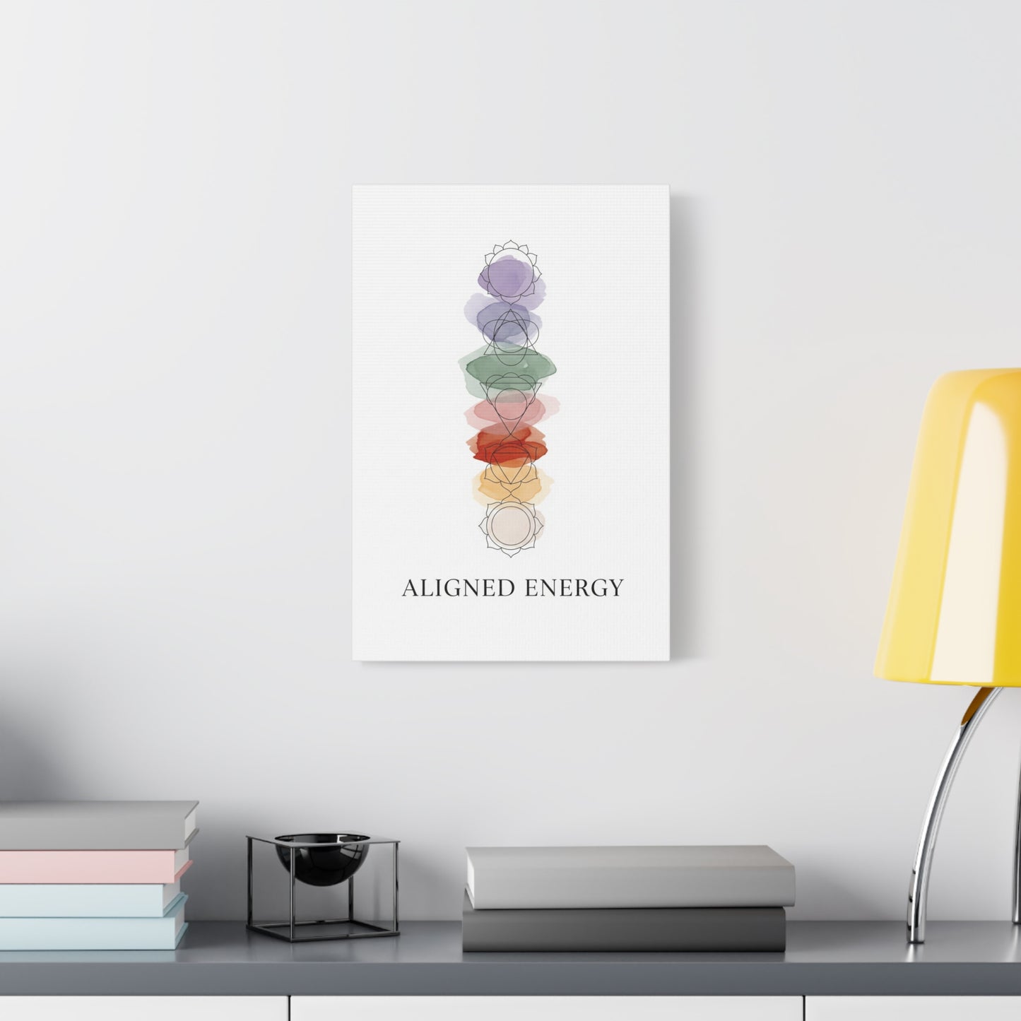 Aligned Energy Chakra Wall Art – Colorful Spiritual Canvas Print for Meditation, Yoga, and Mindfulness Spaces