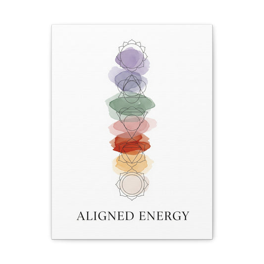Aligned Energy Chakra Wall Art – Colorful Spiritual Canvas Print for Meditation, Yoga, and Mindfulness Spaces