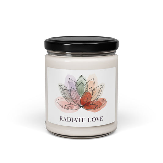 Radiate Love Scented Soy Candle, Relaxing Aromatherapy, Gift for Her, Mindfulness Decor, Home Fragrance, Self-Care Essential